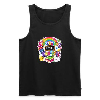 Schulkind 2026 Einschulung 2026 Schulanfang - Männer Premium Bio Tank Top - Schwarz - Vorne - Michal (187cm)