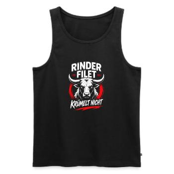Rinderfilet Krümelt Nicht - Männer Premium Bio Tank Top - Schwarz - Vorne - Michal (187cm)