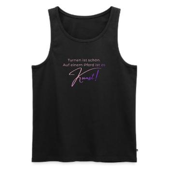 Turnen ist schön: Voltigieren ist Kunst - Männer Premium Bio Tank Top - Schwarz - Vorne - Michal (187cm)
