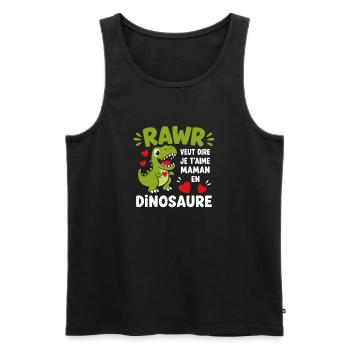 Dinosaure d'amour pour Maman - Débardeur bio Premium Homme - noir - Devant - Michal (187cm)