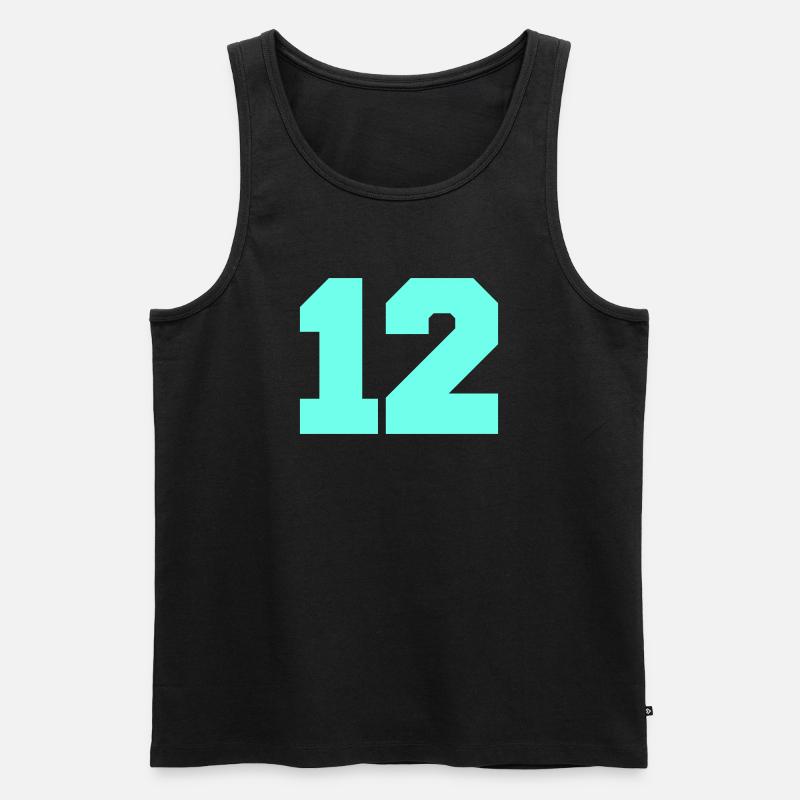 12 - Männer Premium Bio Tank Top - Schwarz