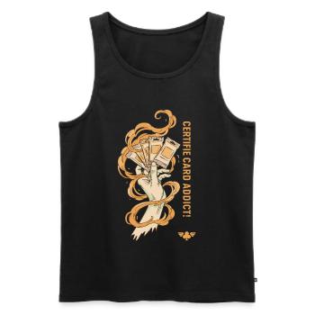 Trading Card Binder CERTIFIE CARD ADDICT Booster - Men's Premium Organic Tank Top - black - Front - Michal (187cm)