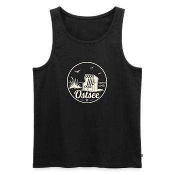 Ostsee Strandkorb Meer Küsten liebe - Männer Premium Bio Tank Top - Schwarz - Vorne - Michal (187cm)