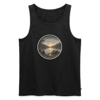 Helveti-Norland Motor OY: Sivupyörä - Männer Premium Bio Tank Top - Schwarz - Vorne - Michal (187cm)