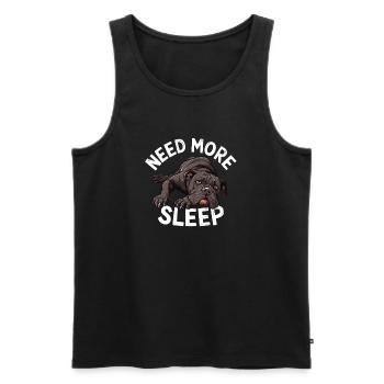 Need More Sleep Dog Illustration Funny - Men's Premium Organic Tank Top - black - Front - AI Model Male 178 light (178cm)