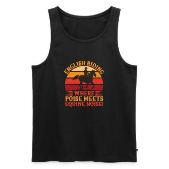English Riding Horse Rider Poise Meets Equine - Männer Premium Bio Tank Top - Schwarz - Vorne - AI Model Male 178 light (178cm)