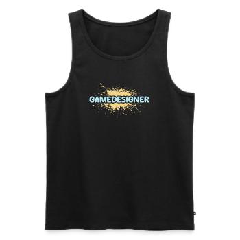 Beruf Gamedesigner - Männer Premium Bio Tank Top - Schwarz - Vorne - AI Model Male 178 light (178cm)