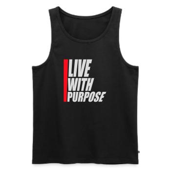 Live With Purpose Motivation Sinn Mindset Spruch - Männer Premium Bio Tank Top - Schwarz - Vorne - AI Model Male 178 light (178cm)