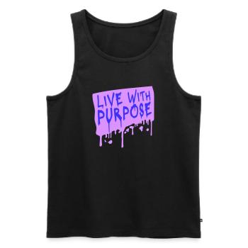 Live With Purpose Motivation Sinn Mindset Spruch - Männer Premium Bio Tank Top - Schwarz - Vorne - AI Model Male 178 light (178cm)