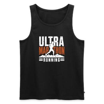 Course d’ultramarathon en détresse - Débardeur bio Premium Homme - noir - Devant - AI Model Male 178 light (178cm)