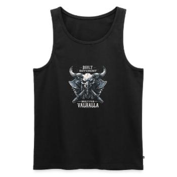Gebaut Anderer Vater | Valhalla-Bande | Gotik - Männer Premium Bio Tank Top - Schwarz - Vorne - AI Model Male 178 light (178cm)