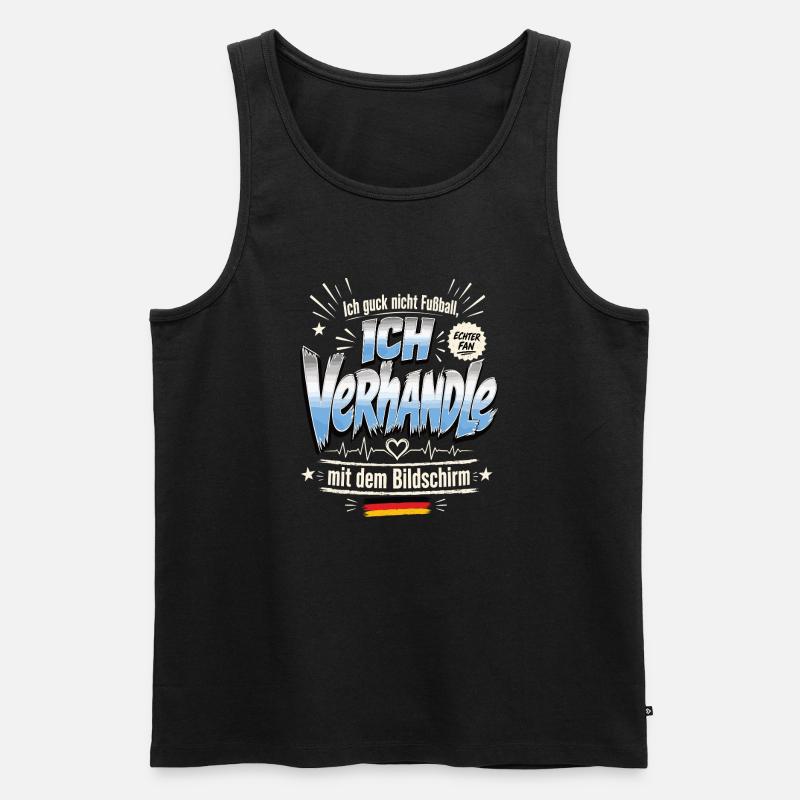 Emotionale Verhandlung mit Bildschirm - Männer Premium Bio Tank Top - Schwarz