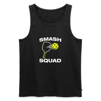 Smash squad funny pickleball player - Men's Premium Organic Tank Top - black - Front - Michal (187cm)