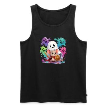 Ghost Adventure Mouse Knight - Men's Premium Organic Tank Top - black - Front - Michal (187cm)