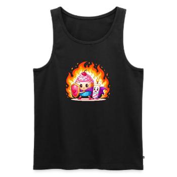 Feuerkuchenhelden Duo - Männer Premium Bio Tank Top - Schwarz - Vorne - AI Model Male 178 light (178cm)