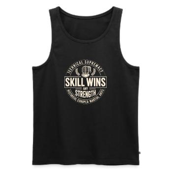 Technical Supremacy Martial Arts Badge - Men's Premium Organic Tank Top - black - Front - AI Model Male 178 light (178cm)