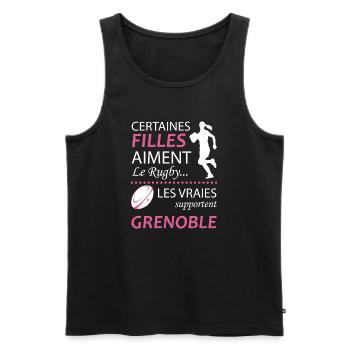 Certaines Filles Aiment Le Rugby Les Vraies Sup... - Débardeur bio Premium Homme - noir - Devant - Michal (187cm)