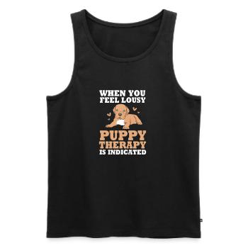 Therapiehund - Männer Premium Bio Tank Top - Schwarz - Vorne - AI Model Male 178 light (178cm)