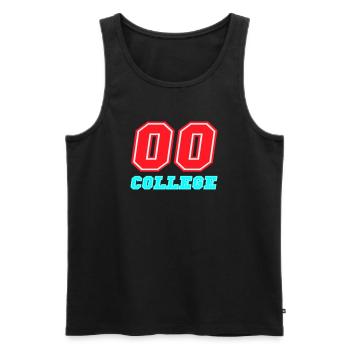 00 College Neon Emblem - Men's Premium Organic Tank Top - black - Front - AI Model Male 178 light (178cm)