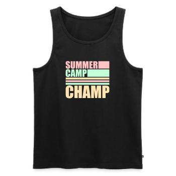 Summer Camp Champ Fun Kids Outdoor Adventure - Men's Premium Organic Tank Top - black - Front - AI Model Male 178 light (178cm)