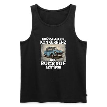  ein Symbol der DDR  ideal für Trabibesitzer Ossi - Männer Premium Bio Tank Top - Schwarz - Vorne - AI Model Male 178 light (178cm)