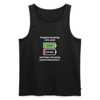 Chat : imaginez savoir que les chats existent Maman de chats - Débardeur bio Premium Homme - noir - Devant - Michal (187cm)