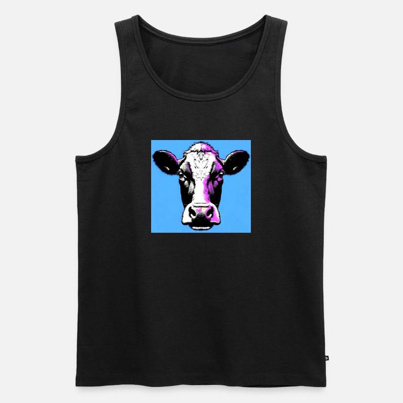 Kuh - Männer Premium Bio Tank Top - Schwarz