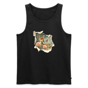 Reh Rehkitz - Männer Premium Bio Tank Top - Schwarz - Vorne - Michal (187cm)