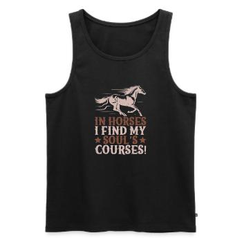 Hobby Horse Rider I Find My Soul´s English Riding - Männer Premium Bio Tank Top - Schwarz - Vorne - AI Model Male 178 light (178cm)