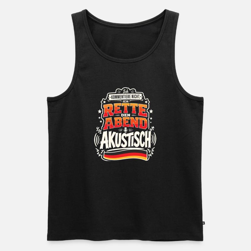 Ich rette den Abend akustisch - Männer Premium Bio Tank Top - Schwarz