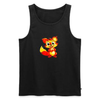 Feuriger Fuchs-Toon-Charme - Männer Premium Bio Tank Top - Schwarz - Vorne - AI Model Male 178 light (178cm)