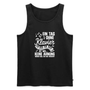 Ein Tag ohne Klavier Musik Piano Pianist Musiker - Männer Premium Bio Tank Top - Schwarz - Vorne - Michal (187cm)