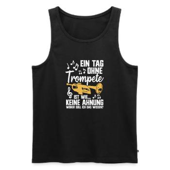 Ein Tag ohne Trompete Musiker Blasmusik Trompeter - Männer Premium Bio Tank Top - Schwarz - Vorne - Michal (187cm)