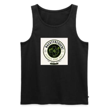 Night Frequency Cosmic Care Unit - Men's Premium Organic Tank Top - black - Front - AI Model Male 178 light (178cm)