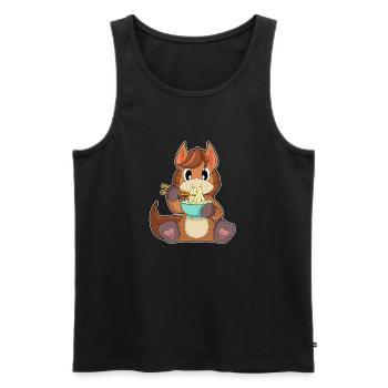 Pferd Koch Ramen Kochen - Männer Premium Bio Tank Top - Schwarz - Vorne - Michal (187cm)