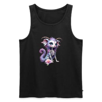 Pastel Creature with Floral Bones - Men's Premium Organic Tank Top - black - Front - AI Model Male 178 light (178cm)