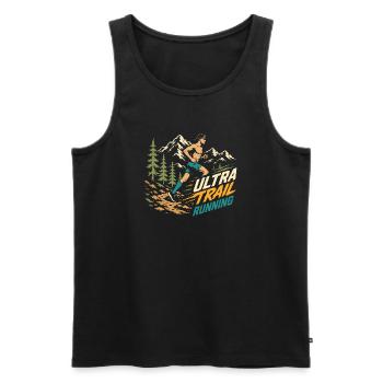 Ultra Trail Running - Débardeur bio Premium Homme - noir - Devant - Michal (187cm)