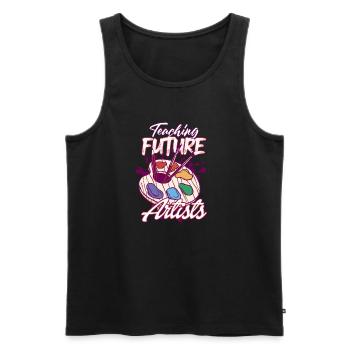 Zukunftskunst: Künstler lehren - Männer Premium Bio Tank Top - Schwarz - Vorne - Michal (187cm)