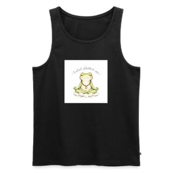 Frosch im Lotustempel der Ruhe - Männer Premium Bio Tank Top - Schwarz - Vorne - AI Model Male 178 light (178cm)