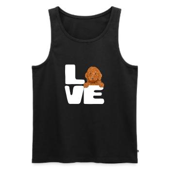 Welpenliebestypografie - Männer Premium Bio Tank Top - Schwarz - Vorne - Michal (187cm)