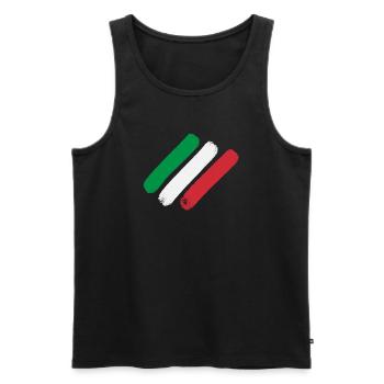 Italian Flag - Stripes - Men's Premium Organic Tank Top - black - Front - Michal (187cm)