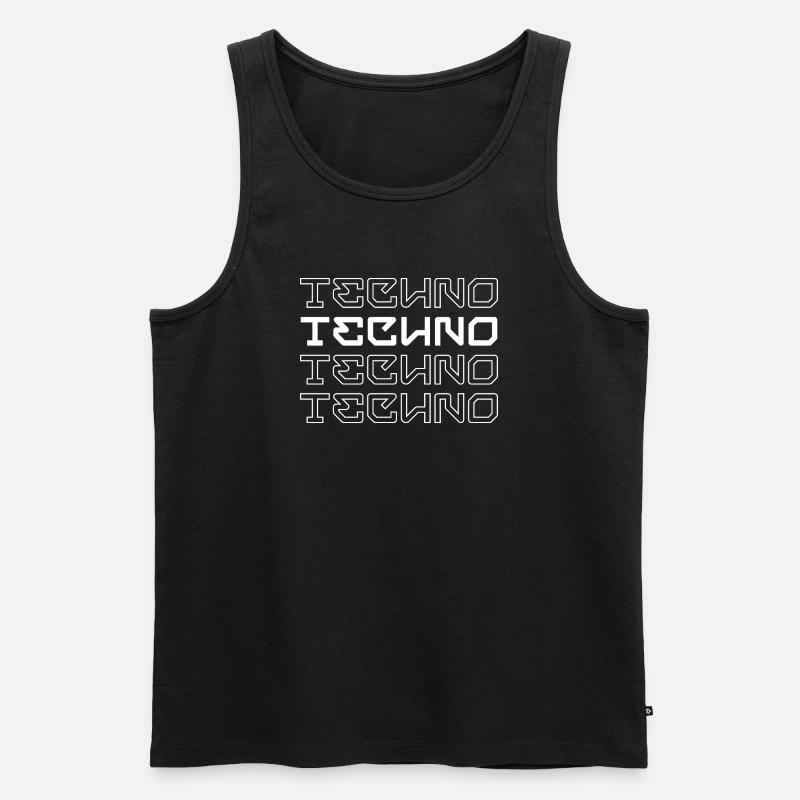 Techno-modernes Typografie-Logodesign - Männer Premium Bio Tank Top - Schwarz