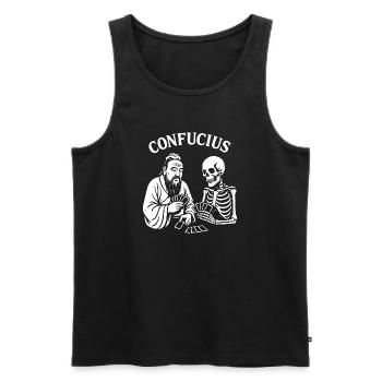 Konfuzius Skelettkartendeck - Männer Premium Bio Tank Top - Schwarz - Vorne - AI Model Male 178 light (178cm)