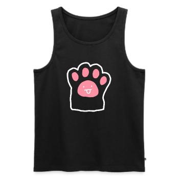 Pink Cute Cat Paw Doodle - Men's Premium Organic Tank Top - black - Front - Michal (187cm)