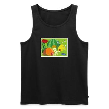 village fruits - Débardeur bio Premium Homme - noir - Devant - AI Model Male 178 light (178cm)