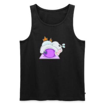 Gymnastique de fitness avec yoga éléphant - Débardeur bio Premium Homme - noir - Devant - Michal (187cm)