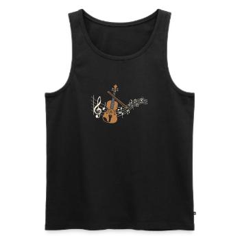 Geige Noten Violine Musiker Klassische Musik - Männer Premium Bio Tank Top - Schwarz - Vorne - Michal (187cm)