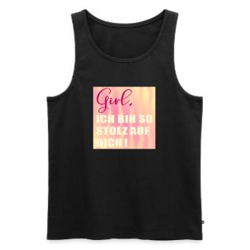 Stolz auf Dich Mädchen - Männer Premium Bio Tank Top - Schwarz - Vorne - Michal (187cm)