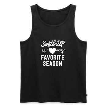 Softball-Herz-Lieblingssaison - Männer Premium Bio Tank Top - Schwarz - Vorne - Michal (187cm)