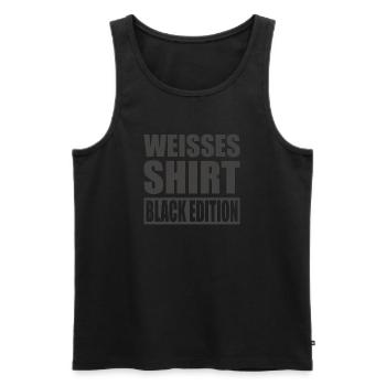 Weißes Shirt Black Edition - Männer Premium Bio Tank Top - Schwarz - Vorne - Michal (187cm)